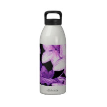 Exotic purple orchids drinking bottles