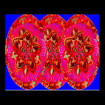 Exotic Red n Pink Flower Patterns posters