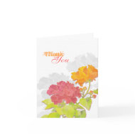 Exotic Red, Orange Peony Spring Wedding Thank You Card