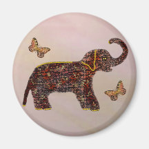 Exotic Rose Elephant Magnets