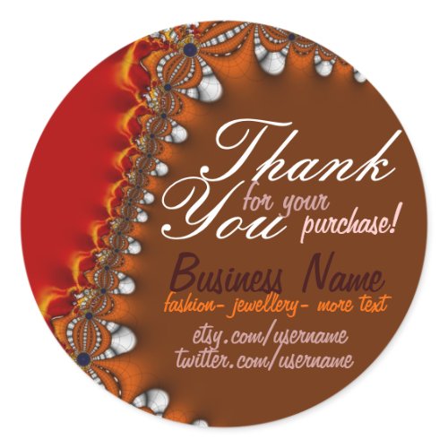 Exotic Satin Business Thank You Sticker sticker