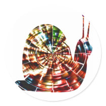Exotic Snail - Sparkling Red Cosmic Energy stickers by doonagiri Exotic Snail - Sparkling Red Cosmic Energy stickers