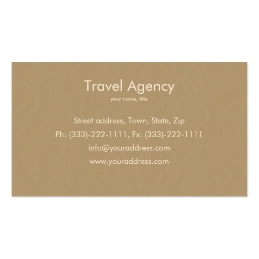 Exotic Travel Agency Business Card (back side)