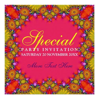 Exotic Tribal Fruity Party Invitations