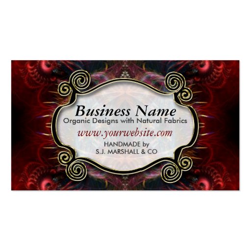 Exotic Tribal Red Artistry Business Cards (front side)