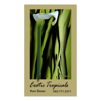 Exotic Tropicals - Florists Floral Stylists Business Cards by StylishBusinessCards
