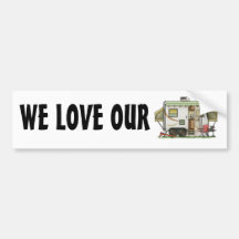 Expandable Hybred Trailer Camper Bumper Sticker