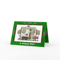 Expandable Hybred Trailer Holiday Wish cards by art1st Expandable Hybred Trailer Holiday Wish cards