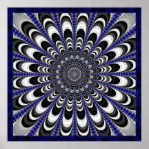 Expanding Colorless Flower Print