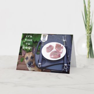 Expectant Dog BBQ Invitation Card card