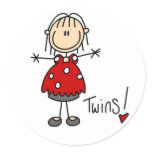 Expectant Mom of Twins Tshirts and Gifts Sticker