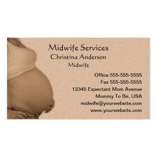 Expectant Mother Business Card (front side)