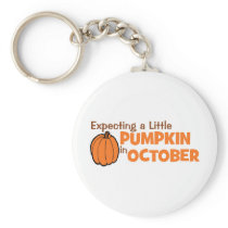 Expecting A Little Pumpkin In October Key Chain