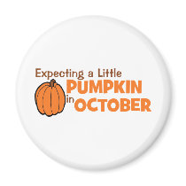 Expecting A Little Pumpkin In October Refrigerator Magnet