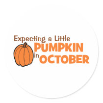 Expecting A Little Pumpkin In October Stickers