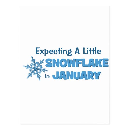 Expecting A Little Snowflake in January Maternity Postcards