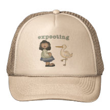 Expecting - African American Mom to Be and Stork Hat
