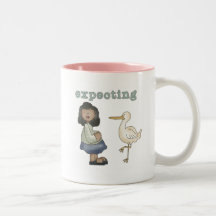 Expecting - African American Mom to Be and Stork Coffee Mugs