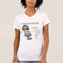 Expecting - African American Mom to Be and Stork Shirt