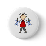 Expecting Baby Stick Figure Button