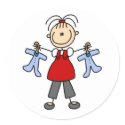 Expecting Baby Stick Figure Sticker