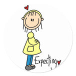 Expecting Baby Tshirts and Gifts Round Stickers