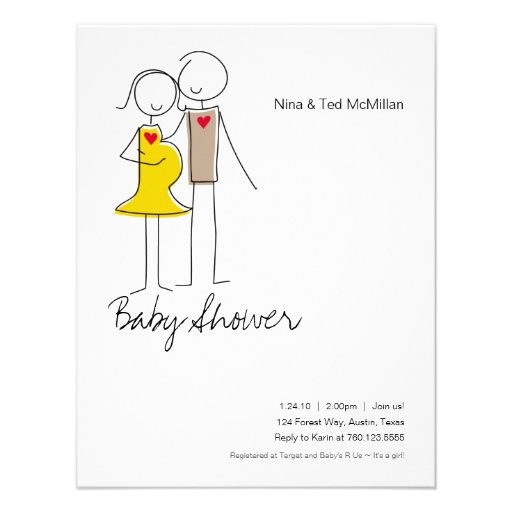 Expecting Couple Baby Shower 4.25x5.5 Invitations (front side)