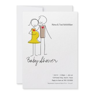 Expecting Couple Baby Shower 5x7 Invitations invitation