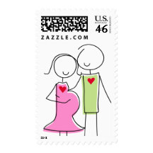 Expecting Couple Stamps, Pink and Green