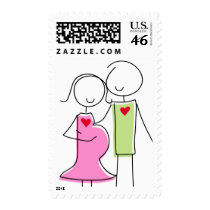 Expecting Couple Stamps, Pink and Green