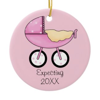 Expecting Ornament (Pink) ornament