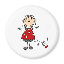 Expecting Twins Stick Figure Magnet by stick_figures Expecting Twins Stick Figure Magnet