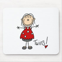 Expecting Twins Stick Figure Mousepad