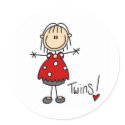 Expecting Twins Stick Figure Sticker