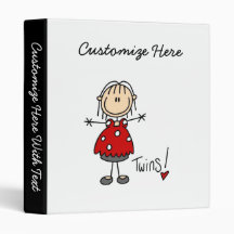 Expecting Twins T-shirts and Gifts Vinyl Binder