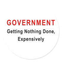 Expensive Government Round Sticker