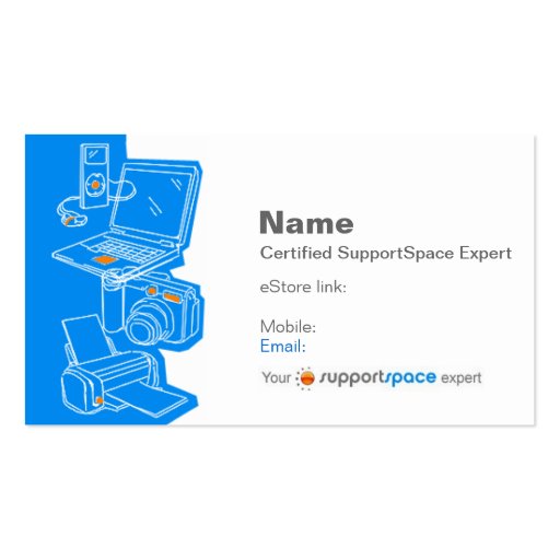 Expert Biz Card (Blue) - Store Version Business Card Templates (front side)