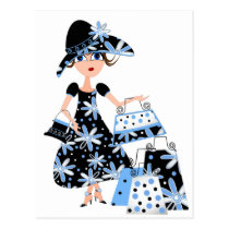 Expert Shopper in Blue Post Card