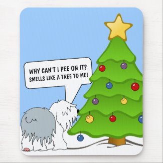 Explain the meaning of Christmas to your dog now! mousepad