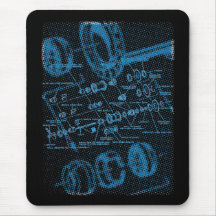 Exploded Hub Diagram (blue on dark) Mouse Mats