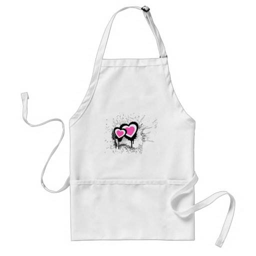 Exploding Hearts Emo Alternative Grunge Rock Punk Apron