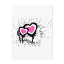 Exploding Hearts Emo Alternative Grunge Rock Punk Post Card
