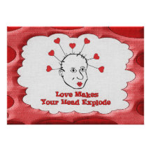 Exploding Love Head Personalized Invite