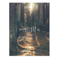 explore, forest, inspire, photography, vintage, sunset, freedom, quote, travel, floral, inspirational, motivational, quotation, woods, motivational quotes, inspirational quotes, postcards, Postkort med brugerdefineret grafisk design