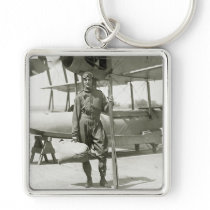 Explorer Byrd and Seaplane: early 1900s Key Chain