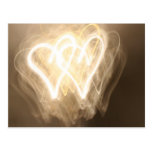 Exploring the light: hearts postcard