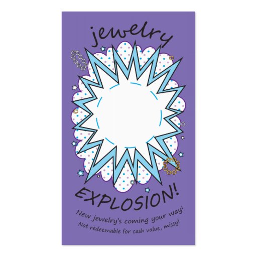 Explosion Card: Jewelry, Icy Purple Business Cards (front side)