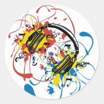 music, food, club, egg, hiphop, turntable, pop, omelet, cool, illustration, design, street, rock, grafitti, graphic, art, vintage, cute, humorous, funny, hip-hop, house-music, techno, hip hop, house music, music genres, Sticker with custom graphic design