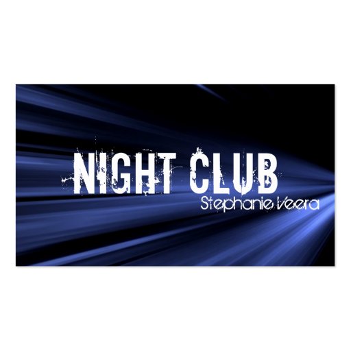 Explosion Night Club Music Business Card - Blue (front side)