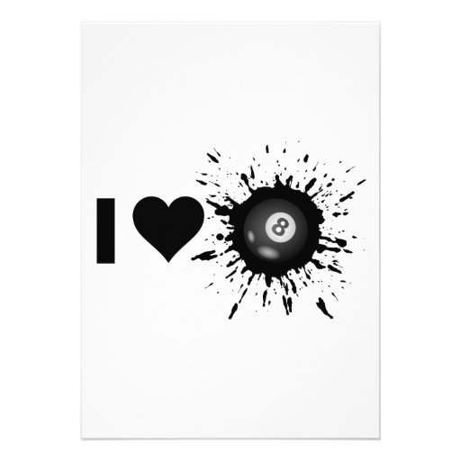 Explosive I Love Billiard Personalized Invitation